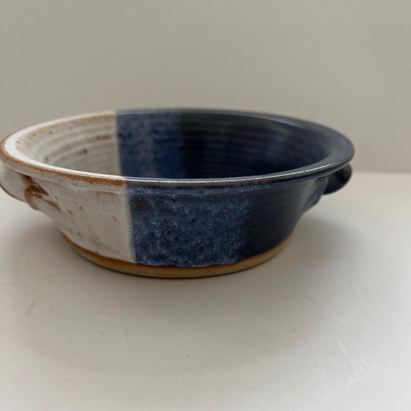 GENE BRENNER Pottery SIGNED Studio Art Pottery 7” Bowl Casserole With Handles - Picture 2 of 7